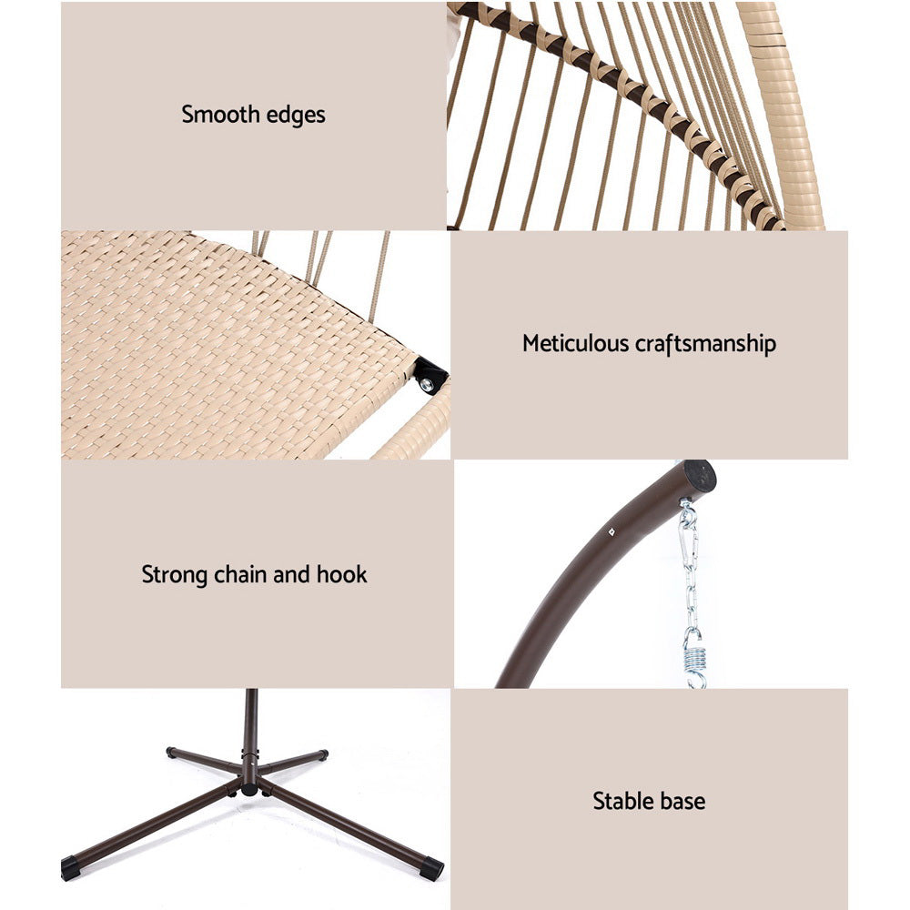 Malua Bay Hanging Egg Chair, Latte