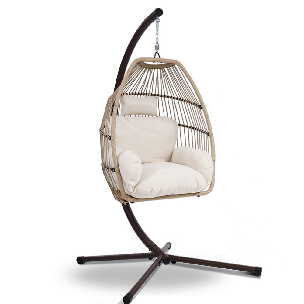 Malua Bay Hanging Egg Chair, Latte