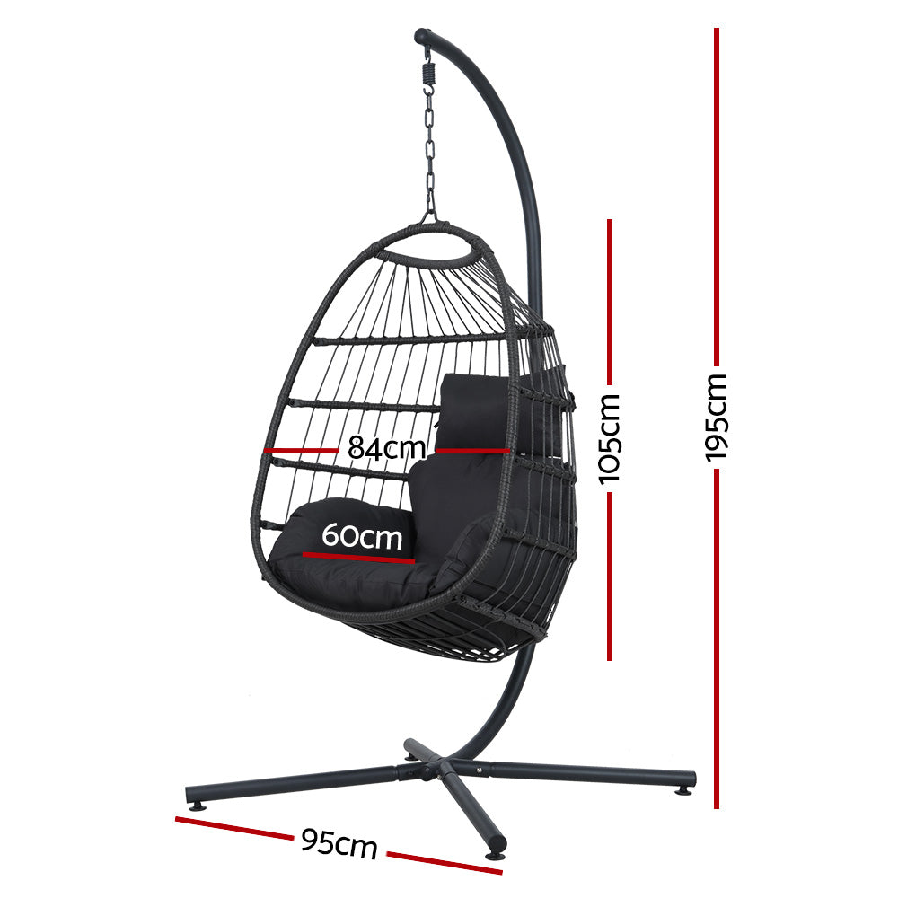 Mossy Point Hanging Egg Chair, Grey