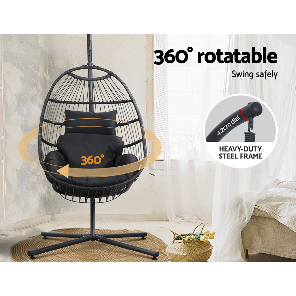 Mossy Point Hanging Egg Chair, Grey