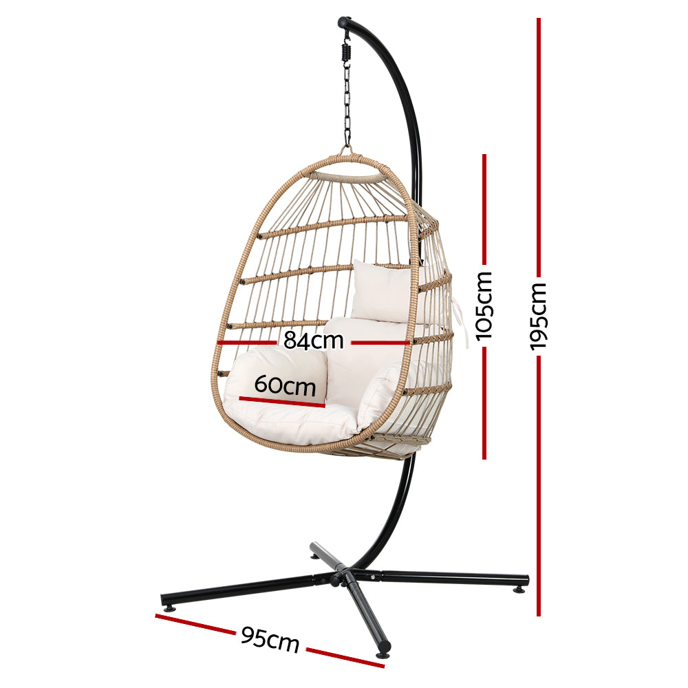 Central Tilba Hanging Egg Chair Yellow image 2