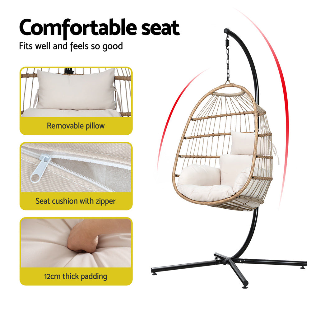 Central Tilba Hanging Egg Chair Yellow image 4