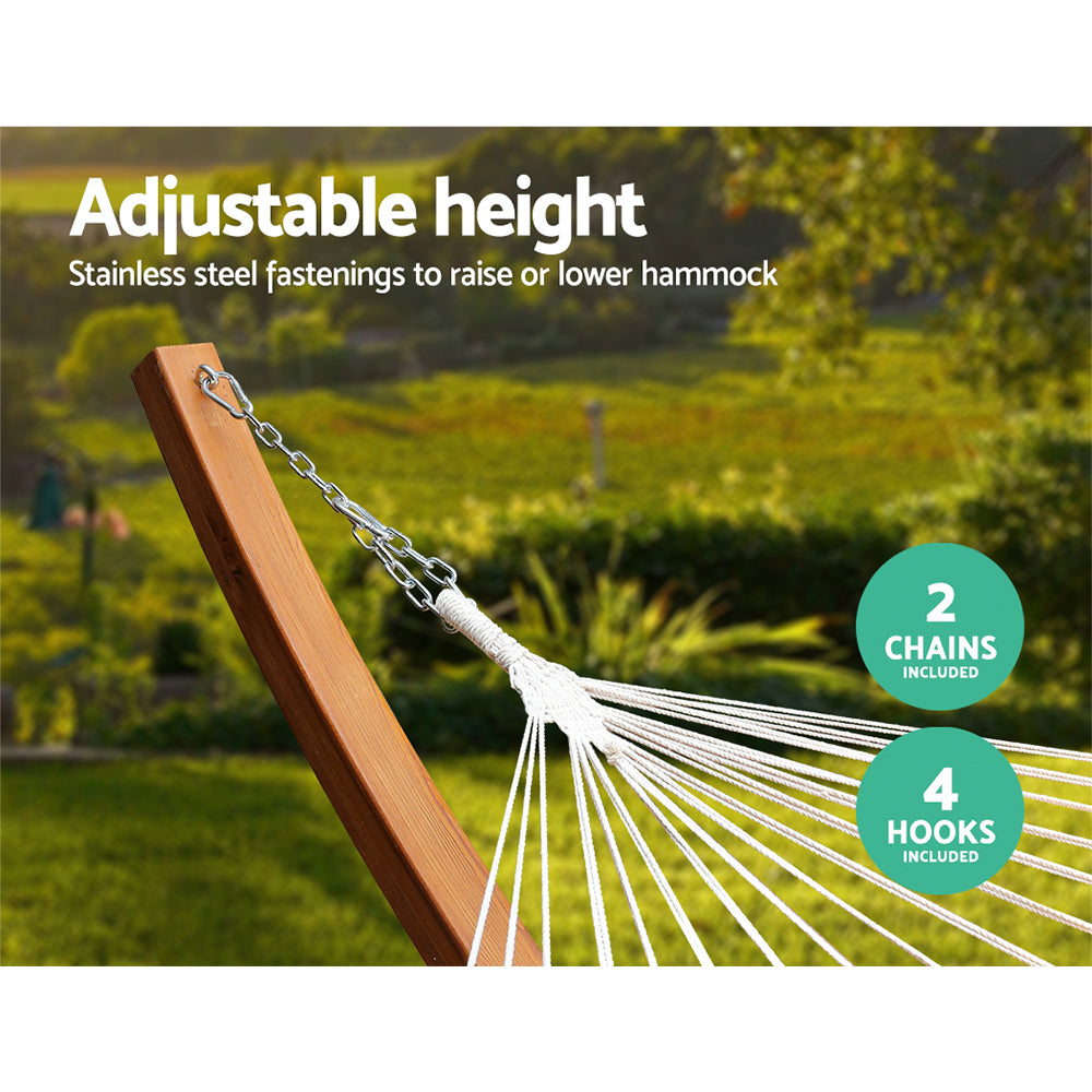 Bayo Hammock Bed with Timber Stand, Cream