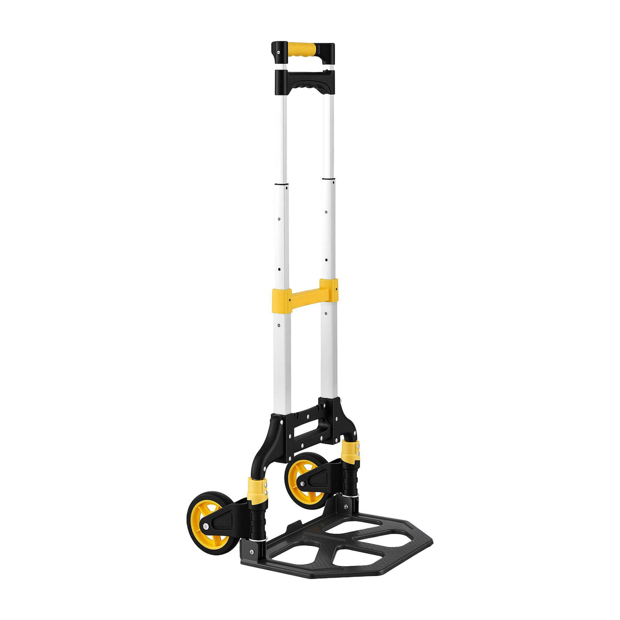 folding portable hand trolley in silver view 3