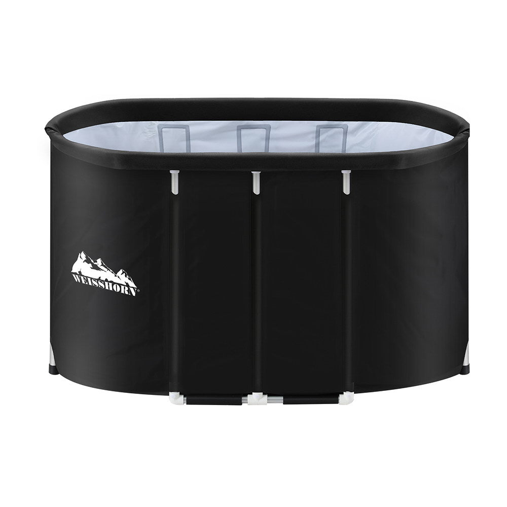 Black portable inflatable ice bath tub, 120x70x70cm