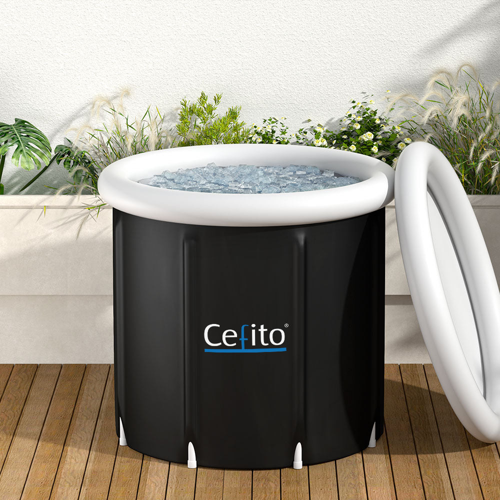 Black portable ice bath tub dimensions diagram