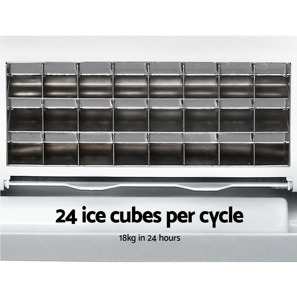 Tray of 24 clear ice cubes made in a single cycle