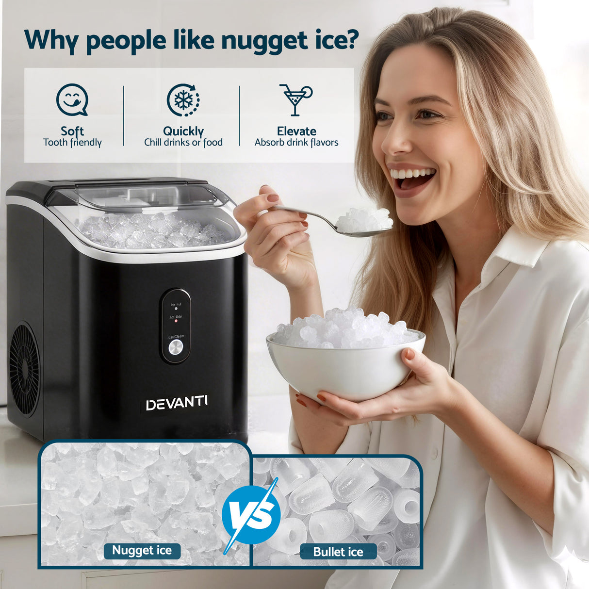 1.1 L water tank being filled on the nugget ice maker