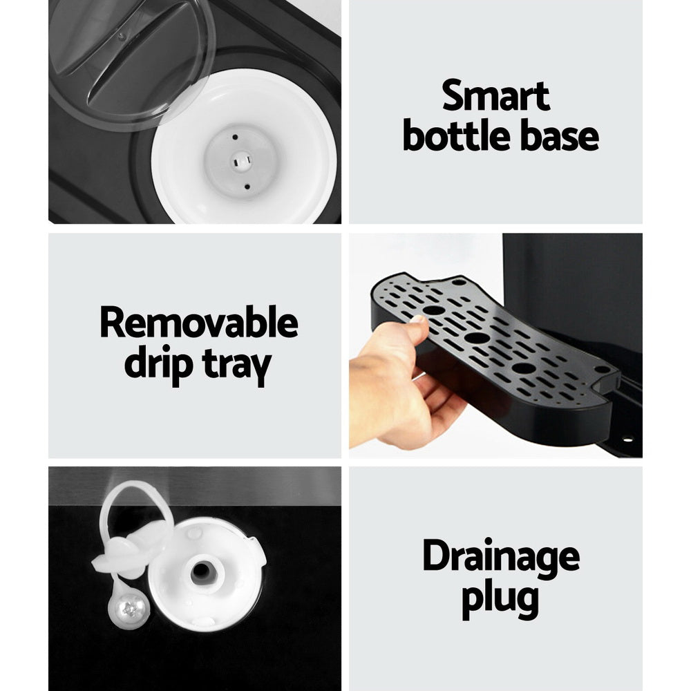 Removable drip tray and non slip feet on the ice maker and water dispenser