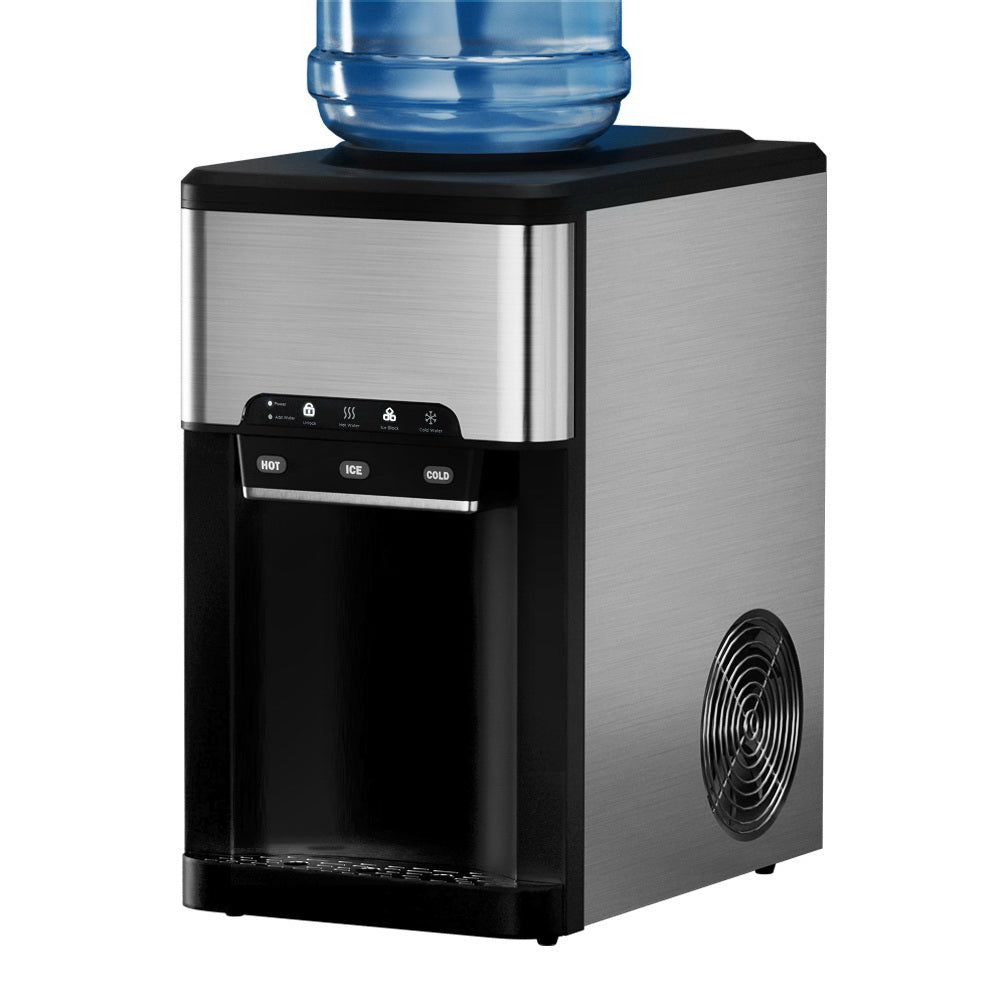 Dimension diagram of the ice maker and water dispenser, 33 x 47 x 53 cm
