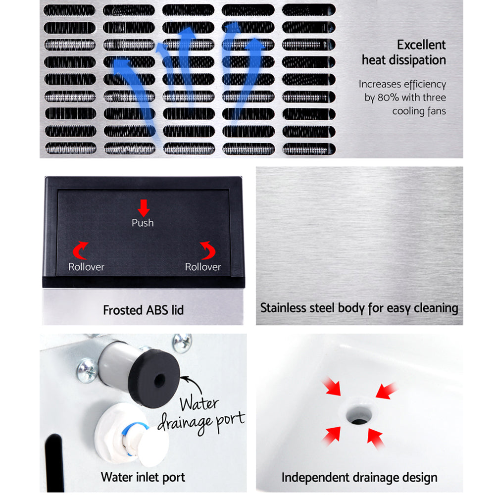 Adjustable non slip legs on the base of the commercial ice maker