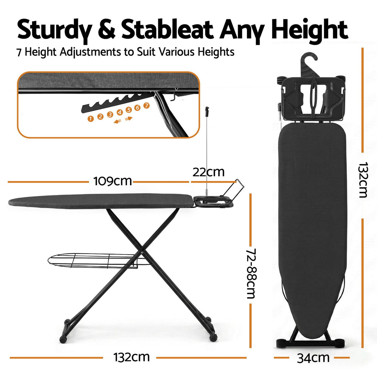 Vejer Ironing Board with Iron Rest