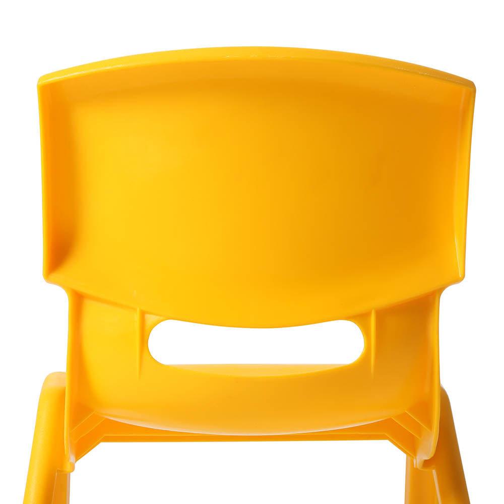 Kids plastic chair rounded edge and rubber corner detail