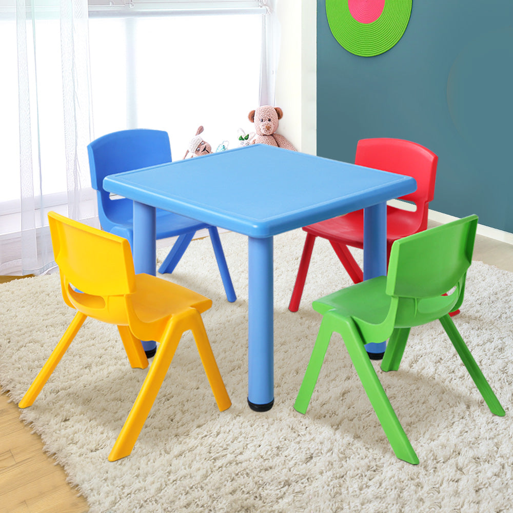 Kids Activity Table and 4 Chairs Set, Multicolour