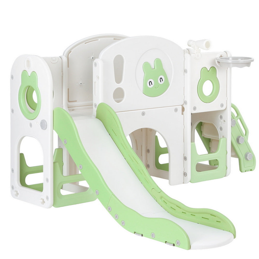 3 in 1 Slide and Play Centre with Basketball Hoop, Green