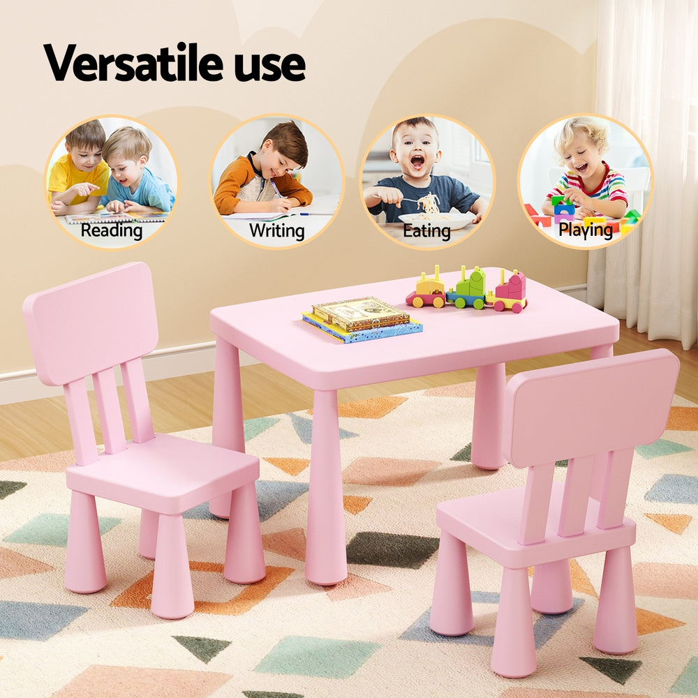 Kids Table and 2 Chairs Set, Pink