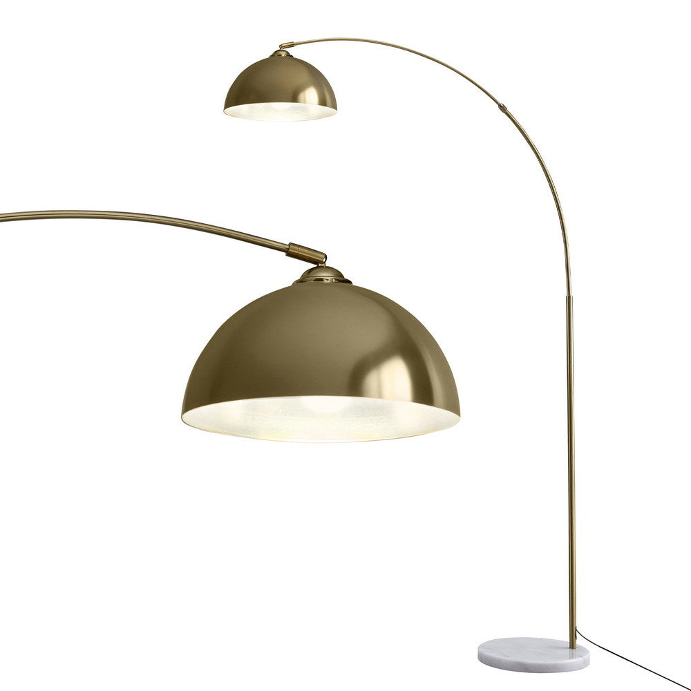 Modern Arched Floor Lamp Gold with Marble Base