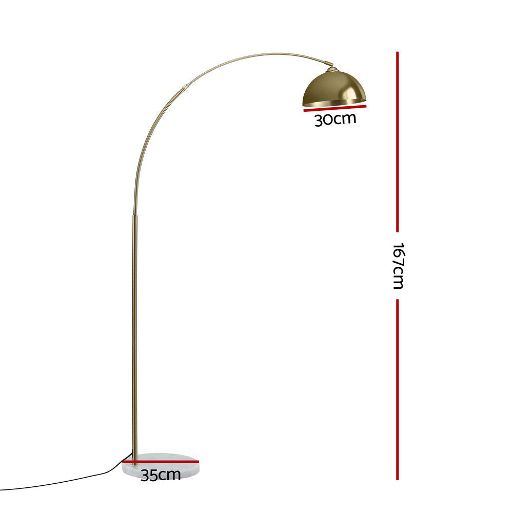 Modern Arched Floor Lamp Gold with Marble Base