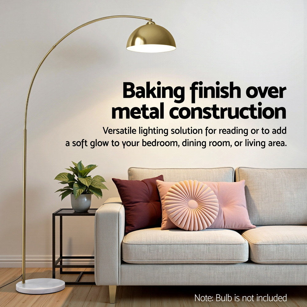 Modern Arched Floor Lamp Gold with Marble Base