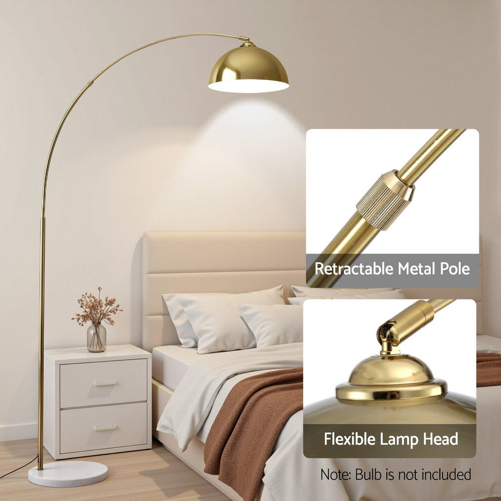 Modern Arched Floor Lamp Gold with Marble Base