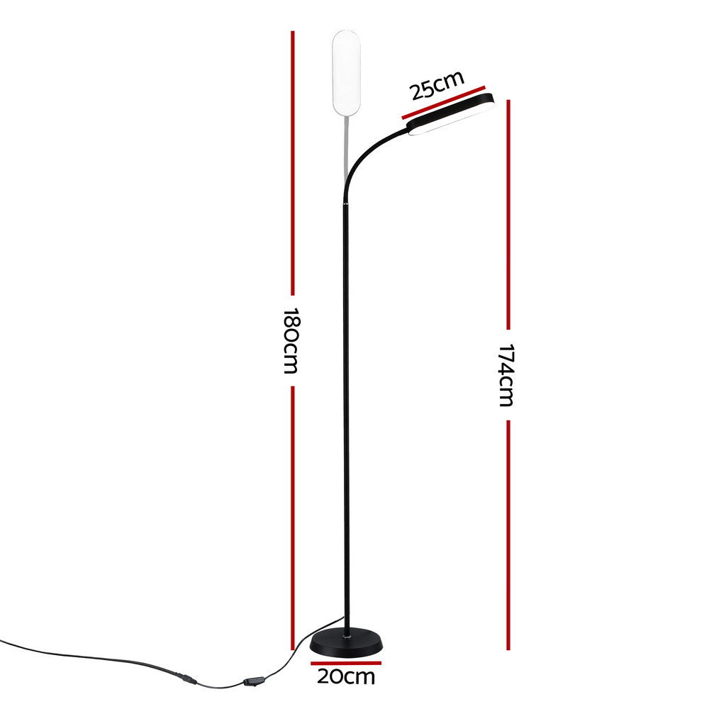 LED Floor Lamp with Remote Control — 4 Colour Temperatures, Flexible Neck — Allure Home Collections