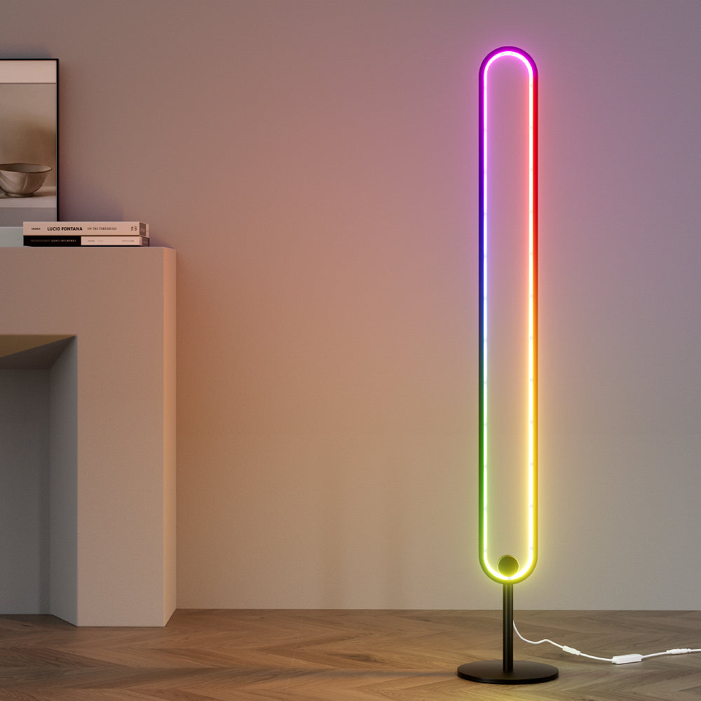RGB LED Corner Floor Lamp 118cm — Remote Control, Gaming and Living Rooms — Allure Home Collections
