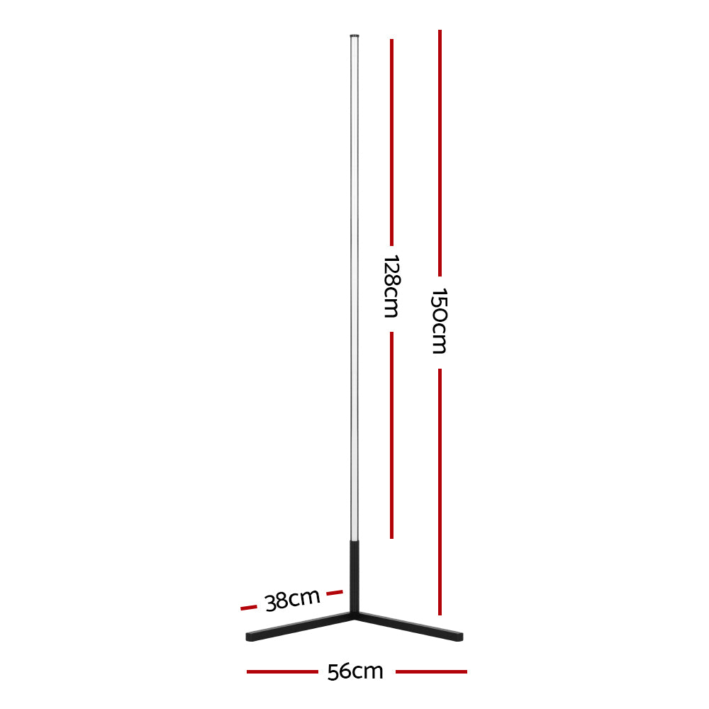RGB LED Corner Floor Lamp 150cm — Remote Control, Gaming and Living Rooms — Allure Home Collections