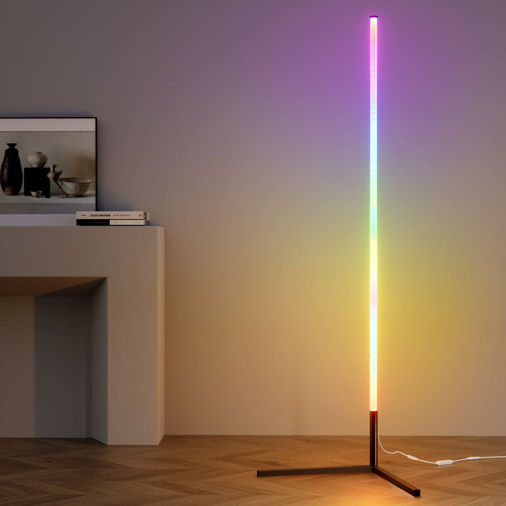 RGB LED Corner Floor Lamp 150cm — Remote Control, Gaming and Living Rooms — Allure Home Collections