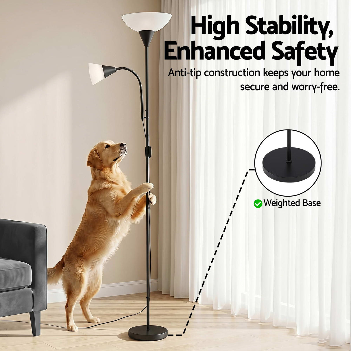 Mother and Child Floor Lamp Black