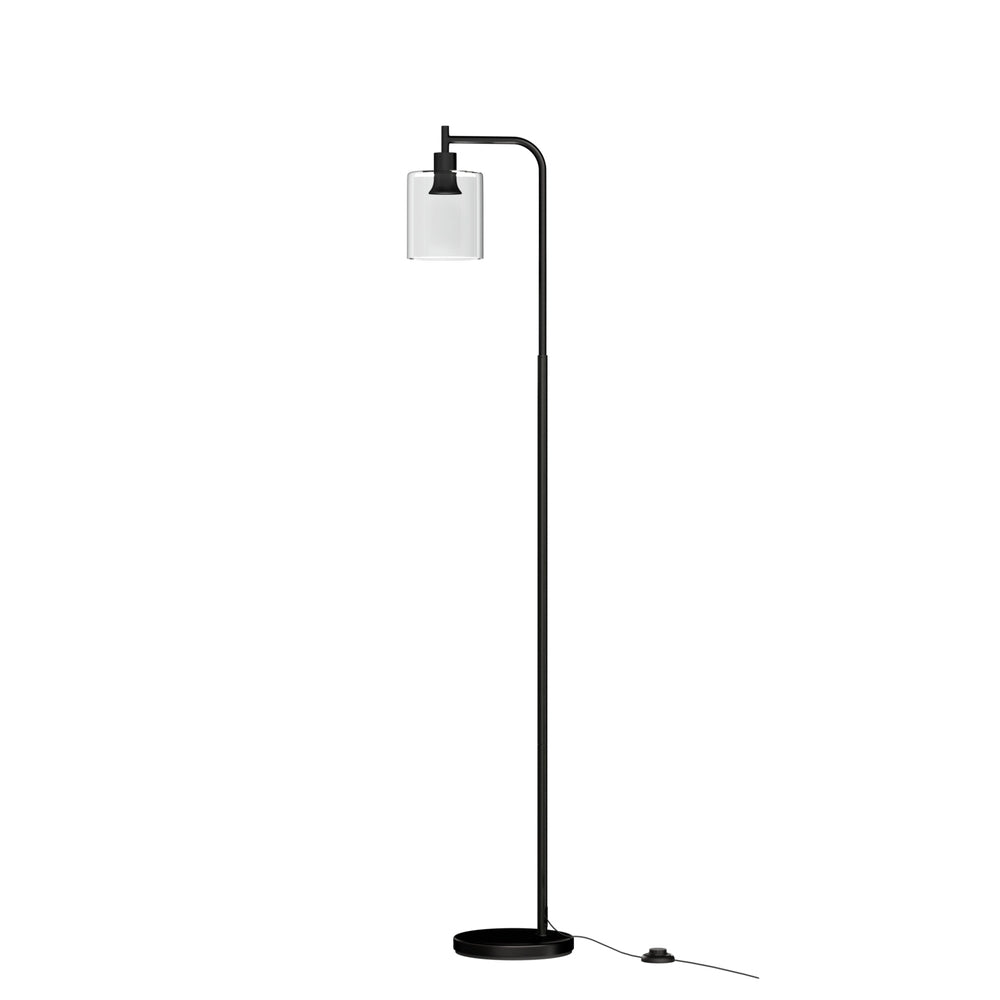 Reading Floor Lamp Black with Glass Shade