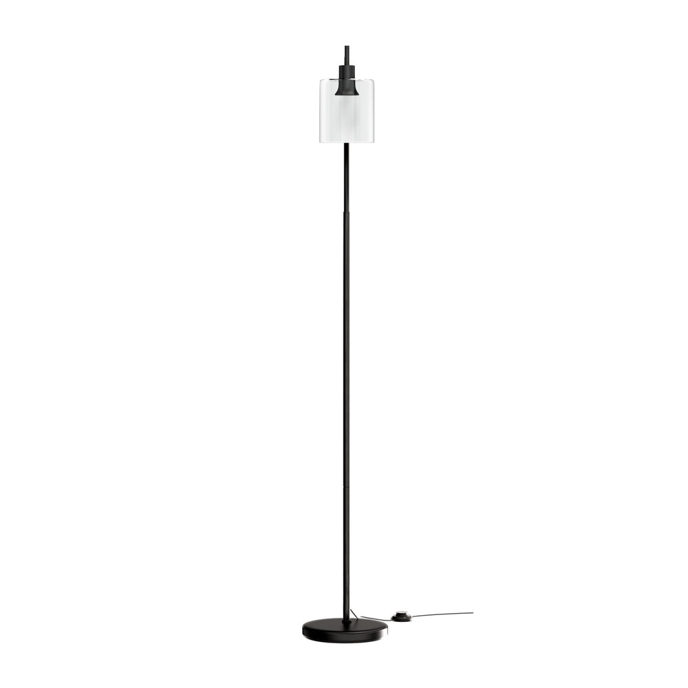 Reading Floor Lamp Black with Glass Shade