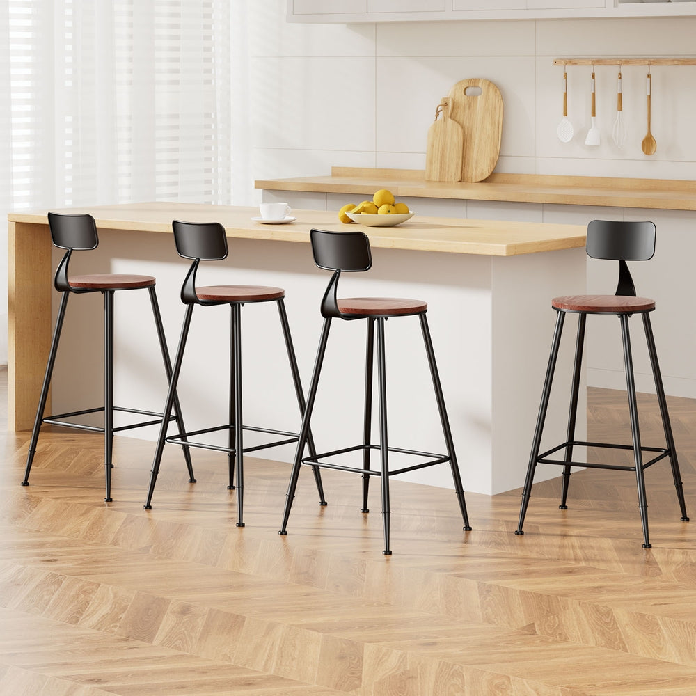 Artiss vintage metal bar stools set of 4 with industrial design — Allure Home Collections