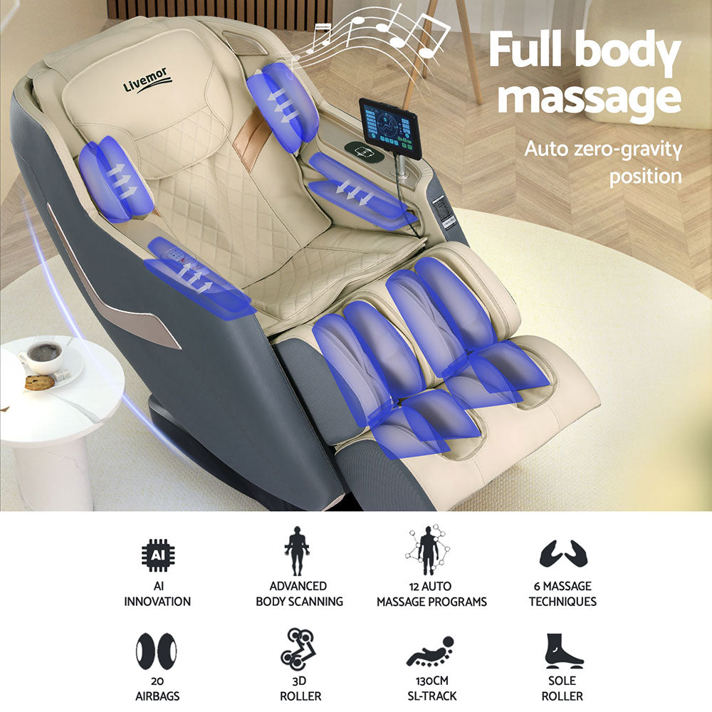 Livemor OPAL 3D Electric Massage Recliner — Full Body, Head to Toe — Allure Home Collections