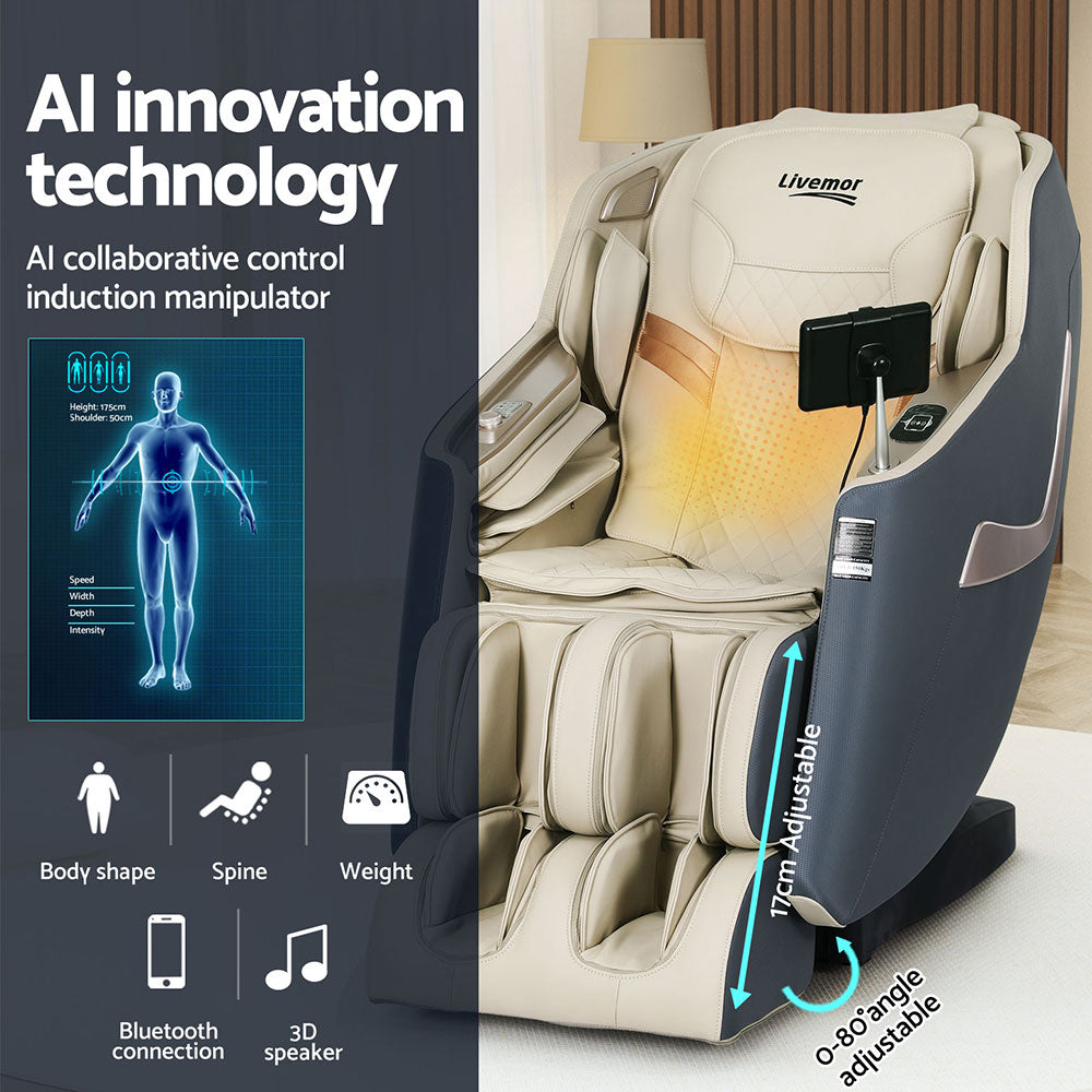 Livemor OPAL 3D Electric Massage Recliner — Full Body, Head to Toe — Allure Home Collections