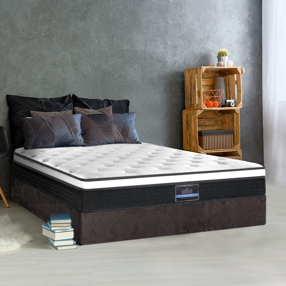 Giselle Bedding 21cm Euro Top Bonnell Spring Mattress — Hourglass Coils — Allure Home Collections