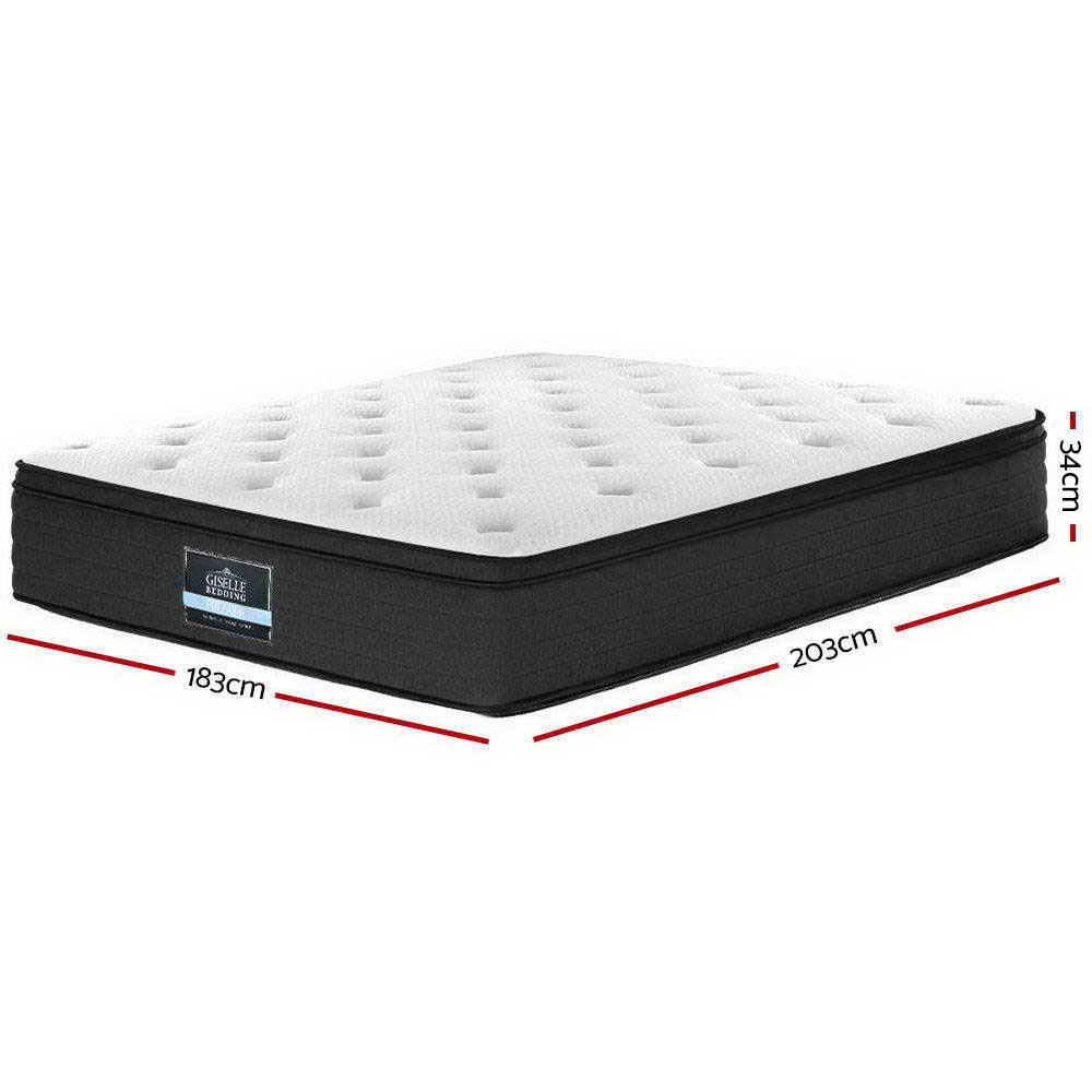 Medium Firm 7 Zone Euro Top Pocket Spring Mattress, 34cm King