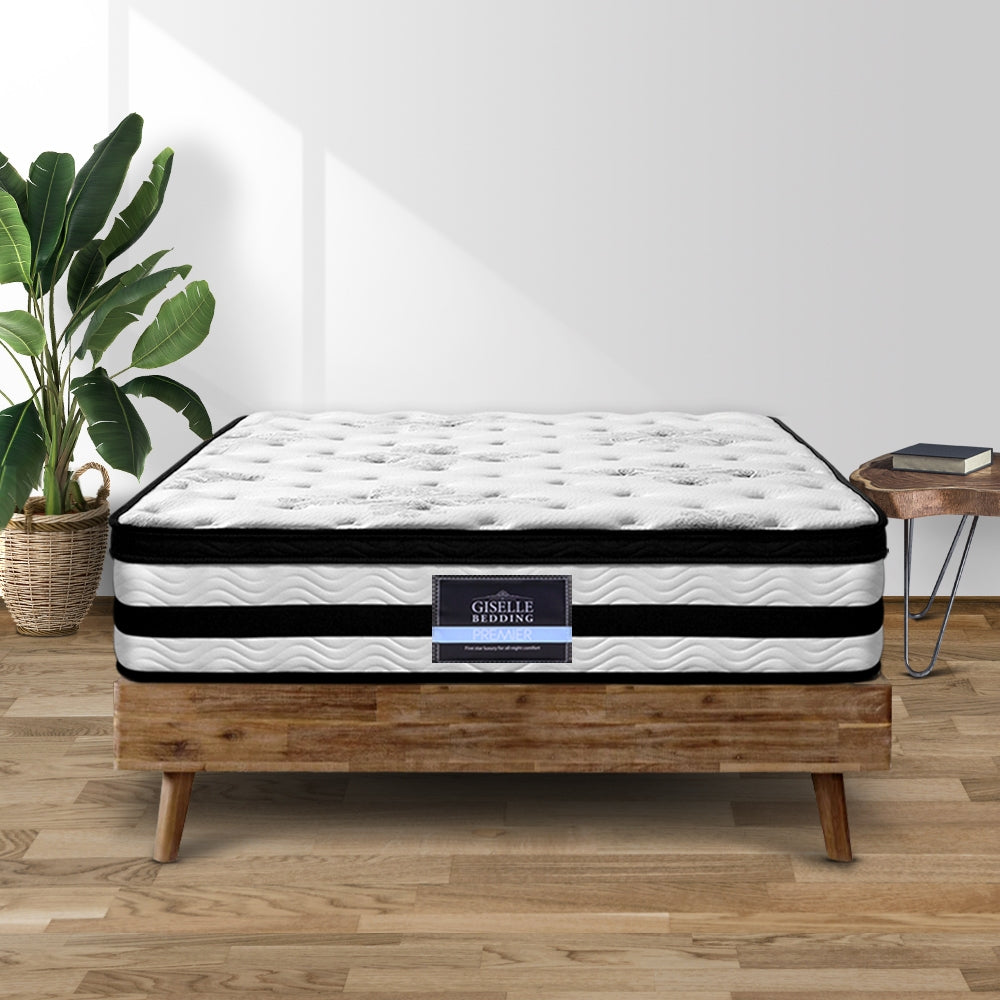 Giselle Bedding Euro Top Medium-Firm Pocket Spring Mattress — Plush Padding, Advanced Coils — Allure Home Collections