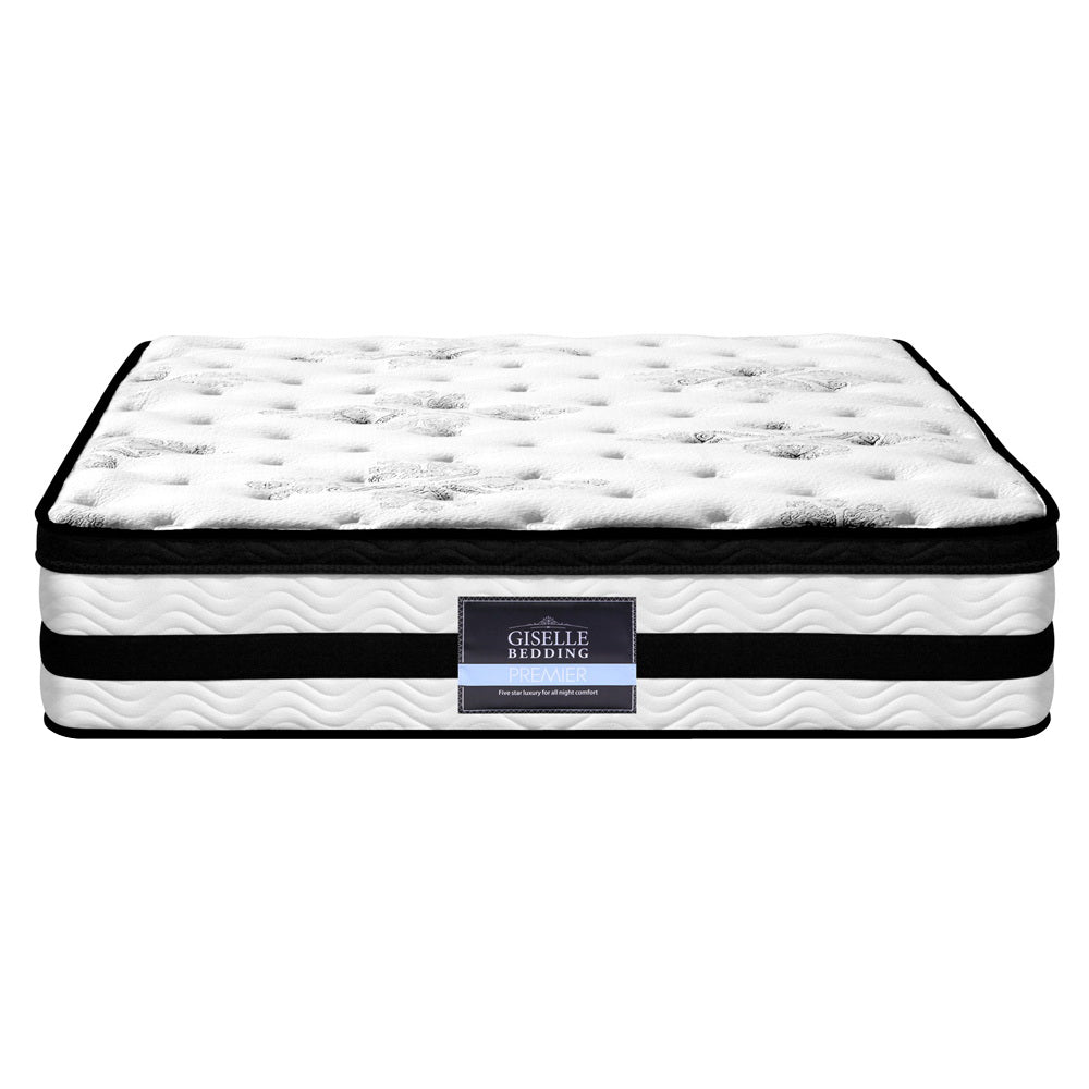 Medium firm euro top pocket spring mattress, 34cm super king