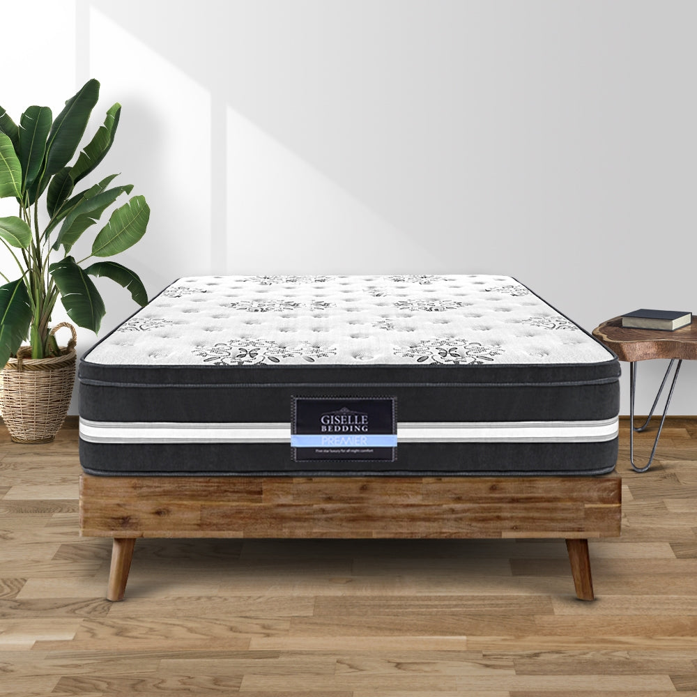 Giselle Bedding 34cm Cool Gel Euro Top Mattress — Belgium Knitted, Medium Firm — Allure Home Collections