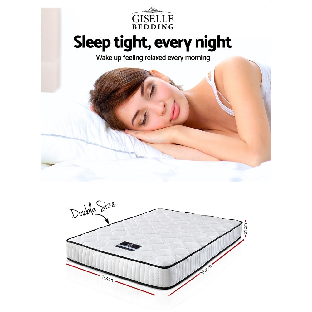 Giselle Bedding Peyton 21cm Pocket Spring Mattress — Tight Top, Minimal Partner Disturbance — Allure Home Collections