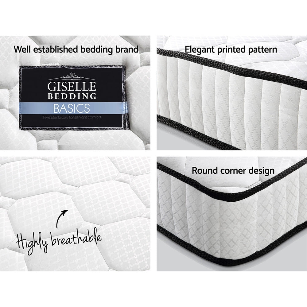 Giselle Bedding Peyton 21cm Pocket Spring Mattress — Tight Top, Minimal Partner Disturbance — Allure Home Collections