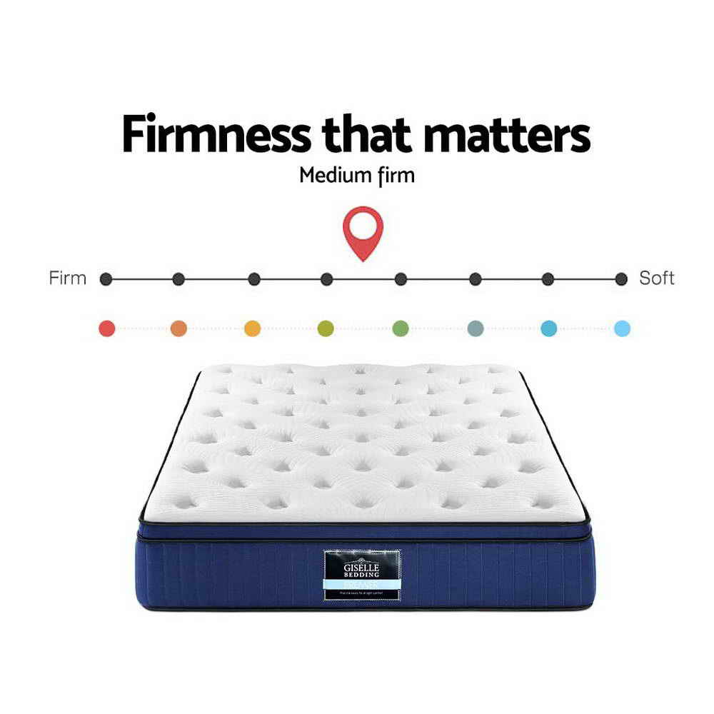 Medium Firm Gel Memory Foam Pocket Spring Mattress, 34cm Queen - Allure Home Collections