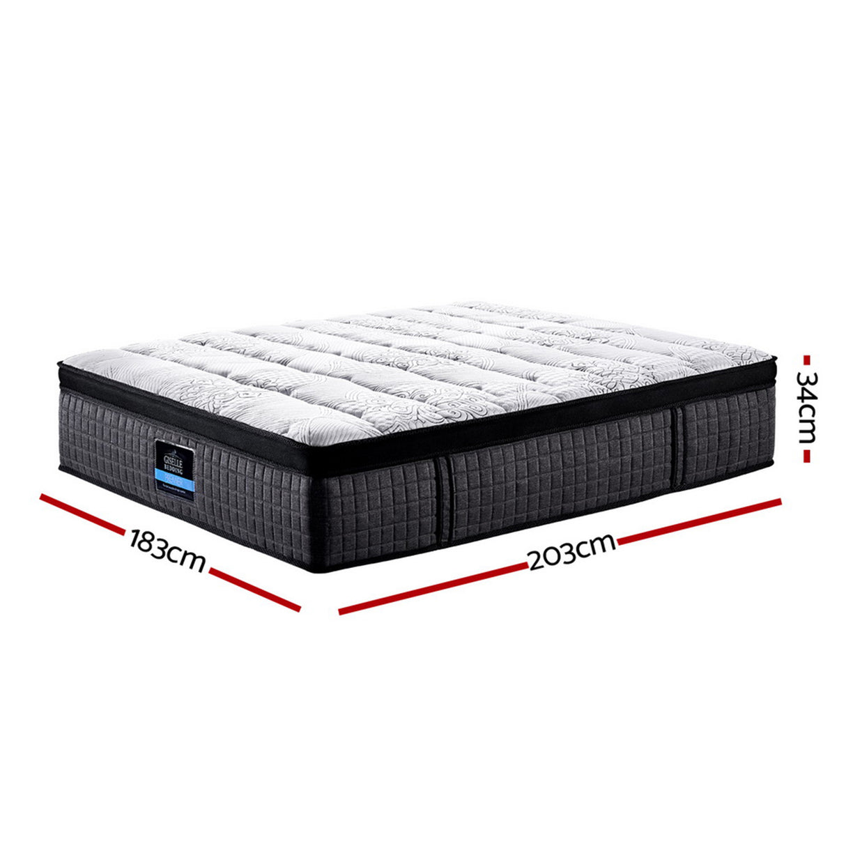 Medium firm 9 zone latex pocket spring mattress, 34cm king