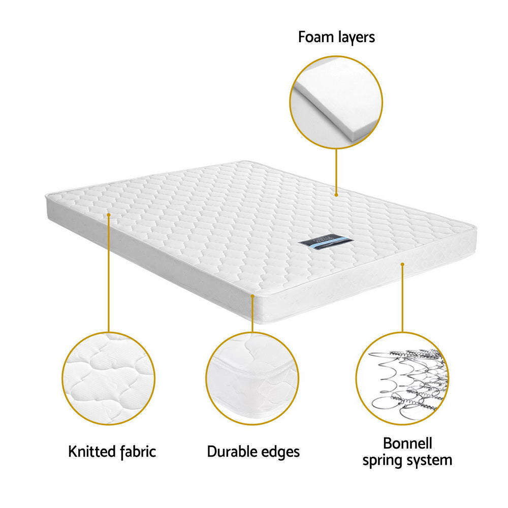 Giselle Bedding Arina Medium-Firm Bonnell Spring Mattress — Quilted Knitted Fabric — Allure Home Collections