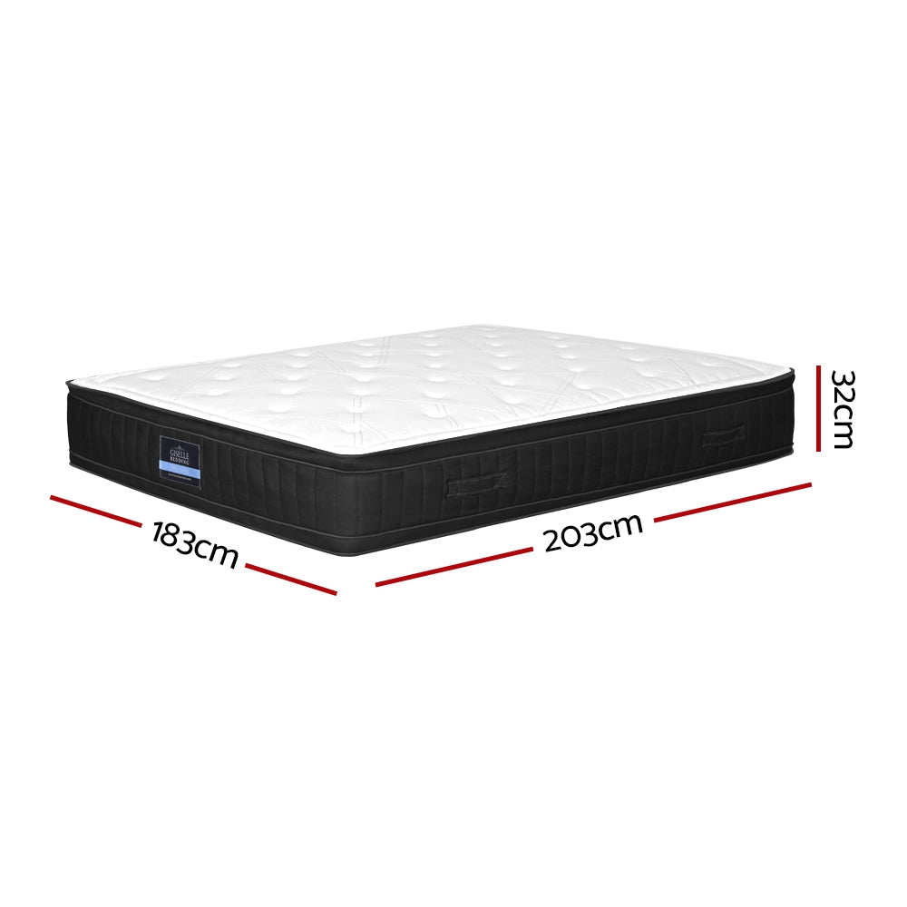Medium Firm Euro Top Pocket Spring Mattress, 32cm King - Allure Home Collections