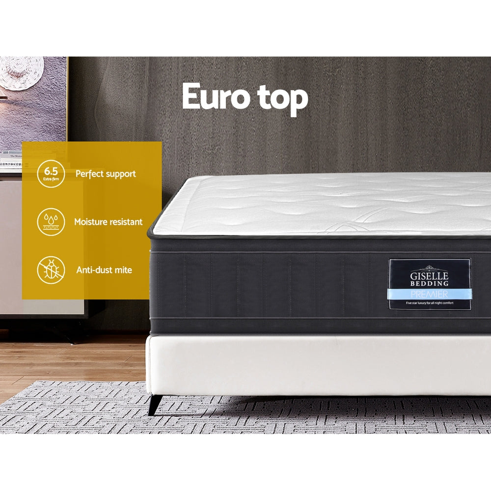 Medium Firm Euro Top Pocket Spring Mattress, 32cm King - Allure Home Collections