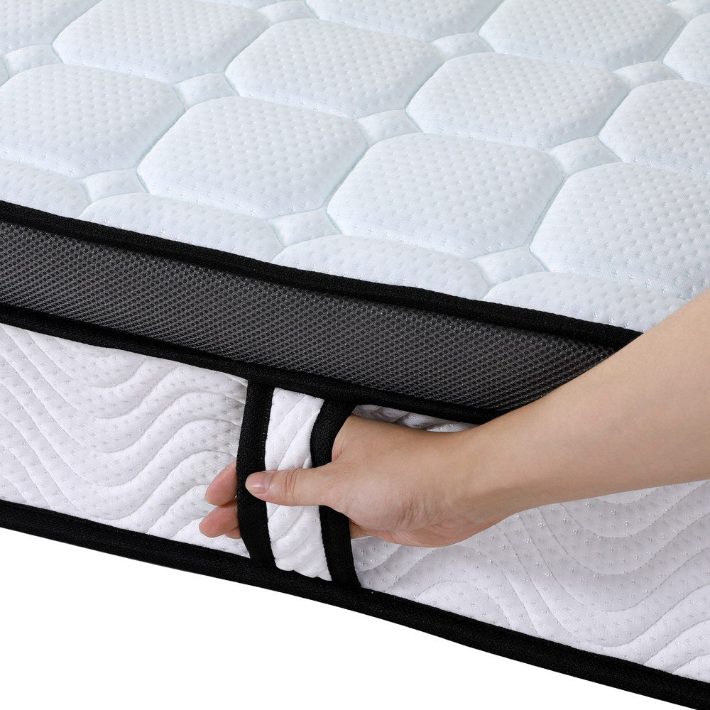 Giselle 25cm Medium-Firm Cool Gel Bonnell Spring Mattress — Soft Quilting Top — Allure Home Collections