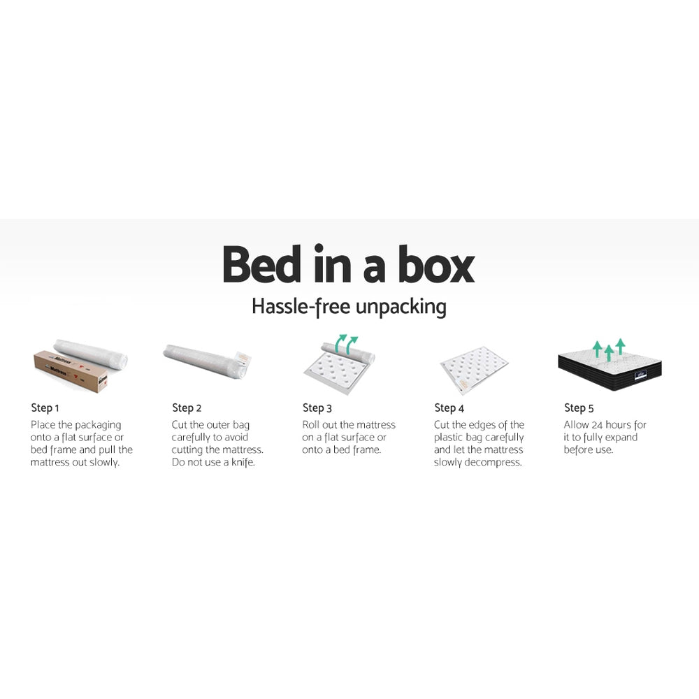 Extra Firm 5 Zone Pocket Spring Mattress, 32cm Double - Allure Home Collections