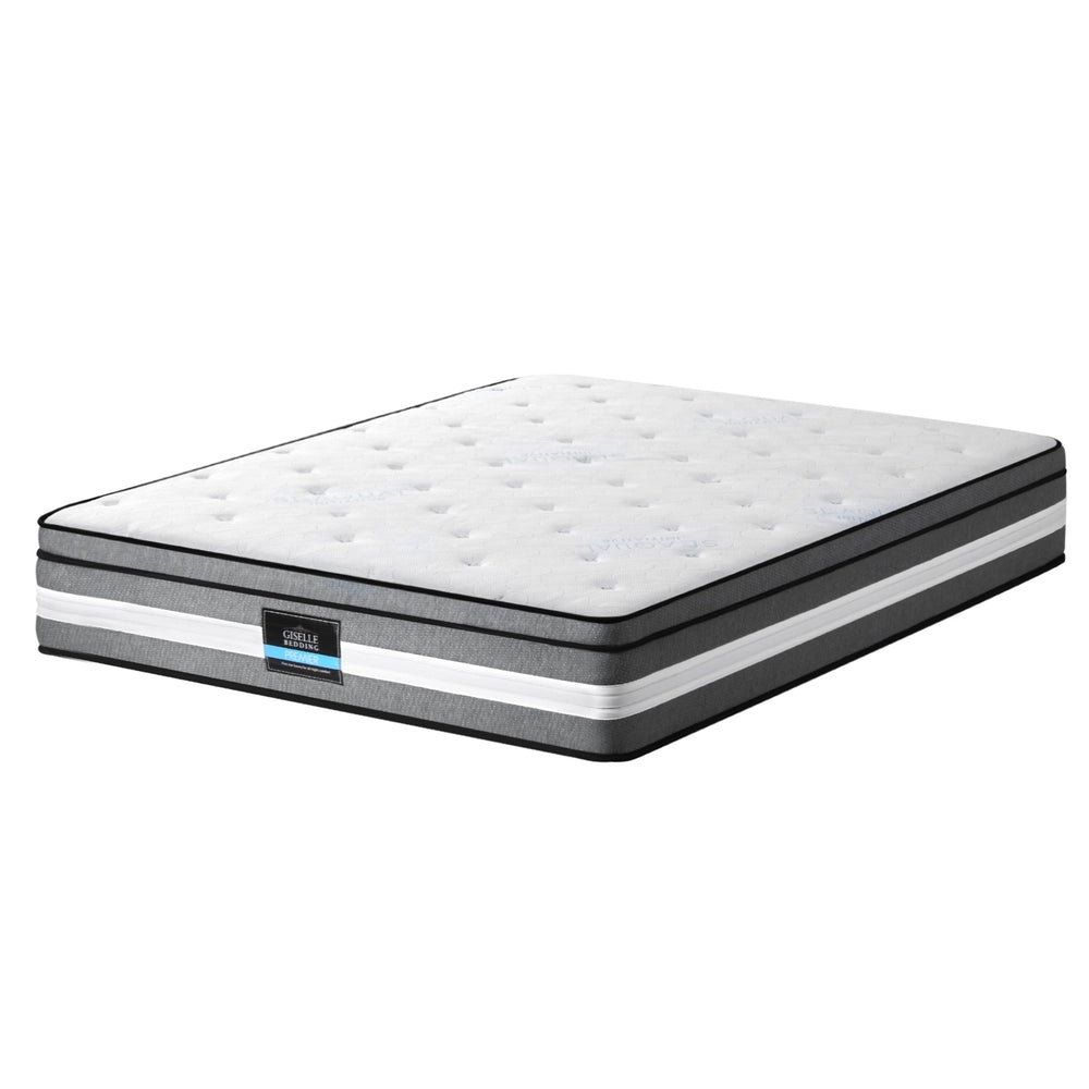 Medium Firm Gel Memory Foam Euro Top Pocket Spring Mattress, 30cm King
