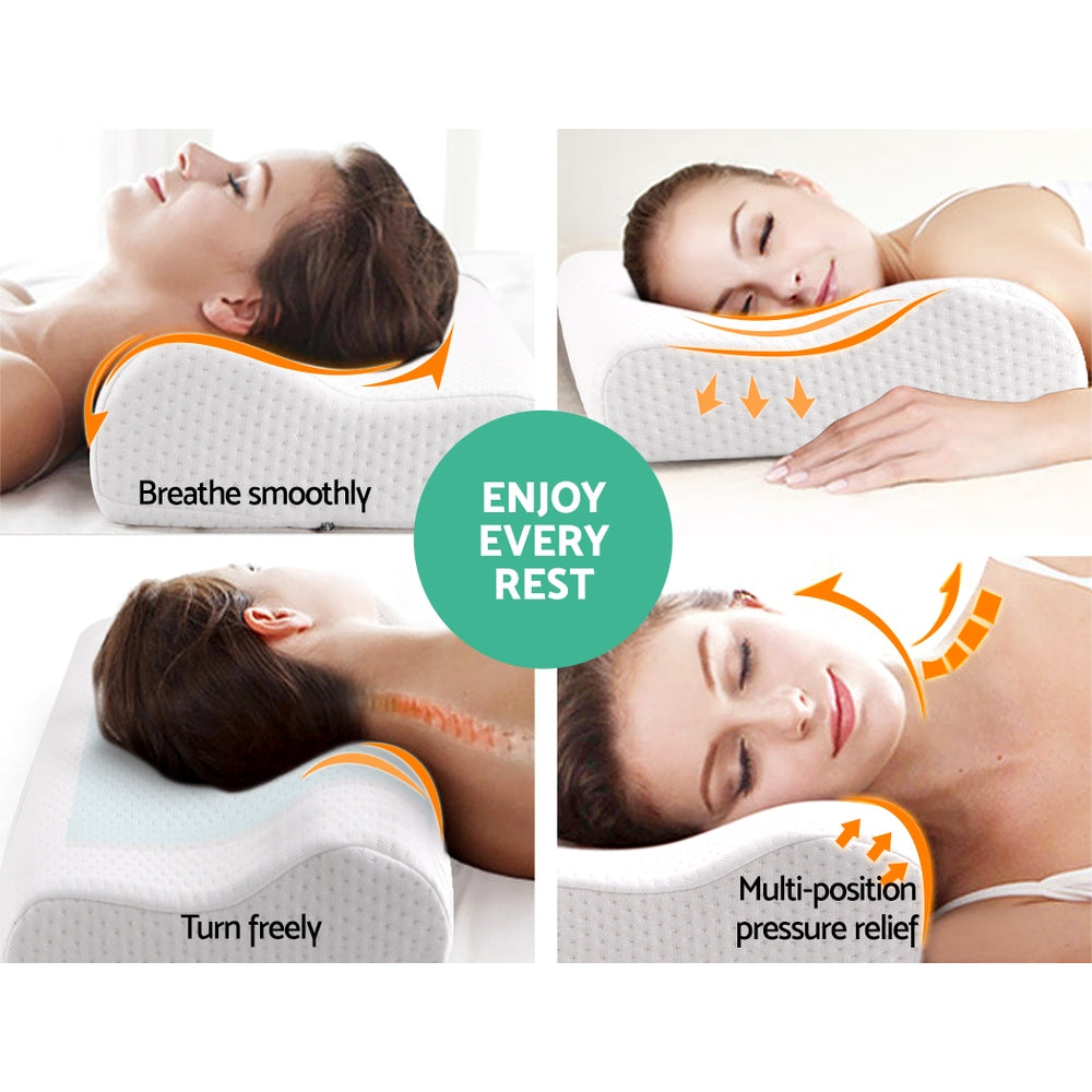 Giselle Bedding Cool Gel Contour Pillow Twin Pack — High-Density Memory Foam — Allure Home Collections